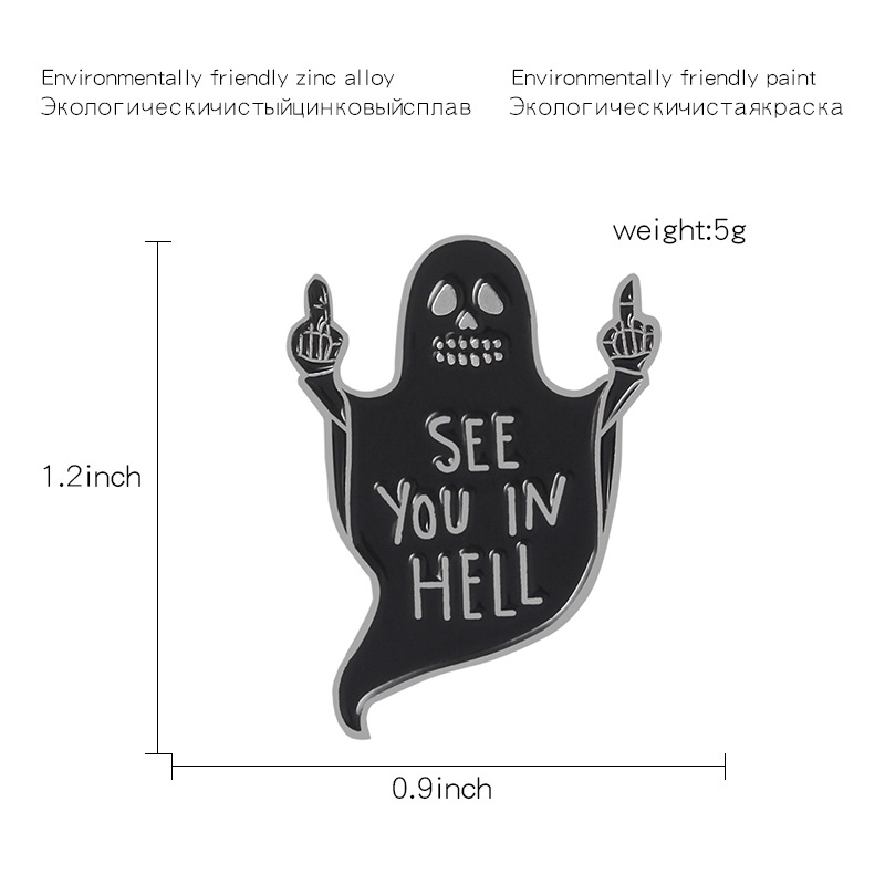 10g Weight Brooches Classification Original Design Pin Ghost Alloy Stoving Varnish Unisex Brooches