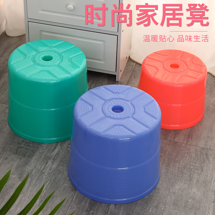 Simple Shoe Bench, PP Home & Kids' Stool, Thickened Non-Slip Textured Small Bench, Household Bathroom Stool, Round Stool&mdash;Wholesale