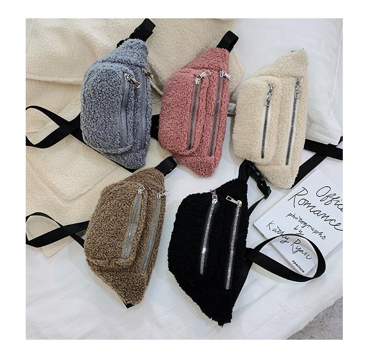 Women's Elegant Solid Color Plush Waist Bags display picture 4