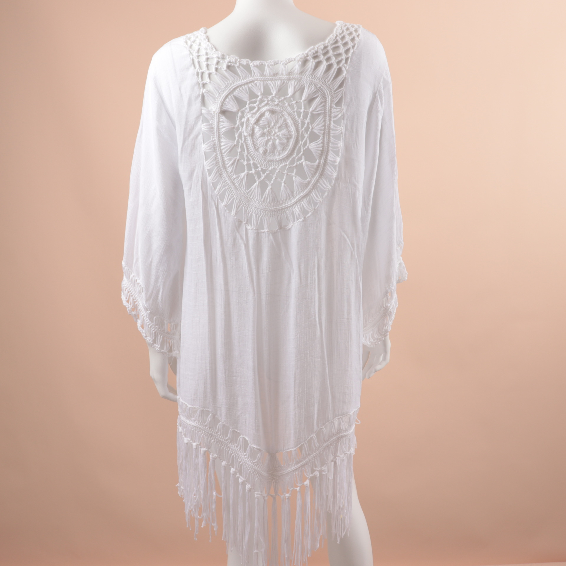 White Tassel Beachwear - Crochet Lace Dress - Uniqistic.com