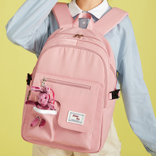 书包女2021新款日韩版尼龙书包高中学生旅行休闲双肩背包一件代发