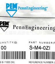 PEM系列压铆螺母S-M3-0ZI原装量大优惠PennEngineering