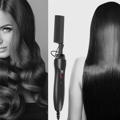 Cross-border electric hair curling comb household hair curling iron wet and dry dual-use copper comb curling straight multi-function electric hair straightening comb