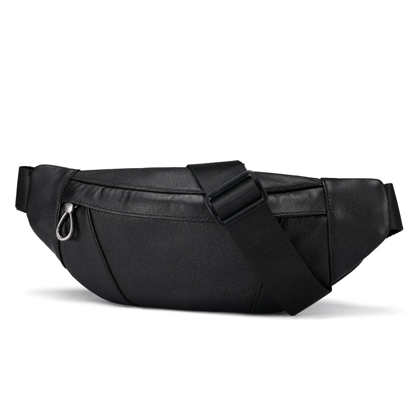 New Men's Genuine Leather Waist Bag Men's Multifunctional Mobile Phone Waist Bag Cowhide Fashion Outdoor Cycling Bag Trendy One-Piece Hair
