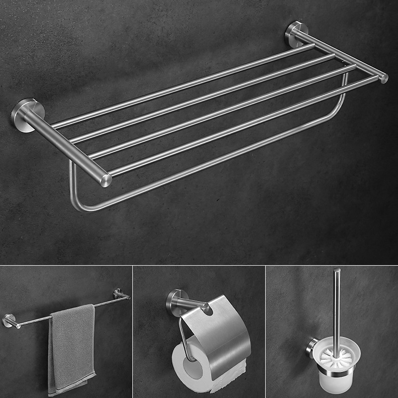 德国北欧304不锈钢浴巾架毛巾架 卫生间置物架浴室五金挂件undefined