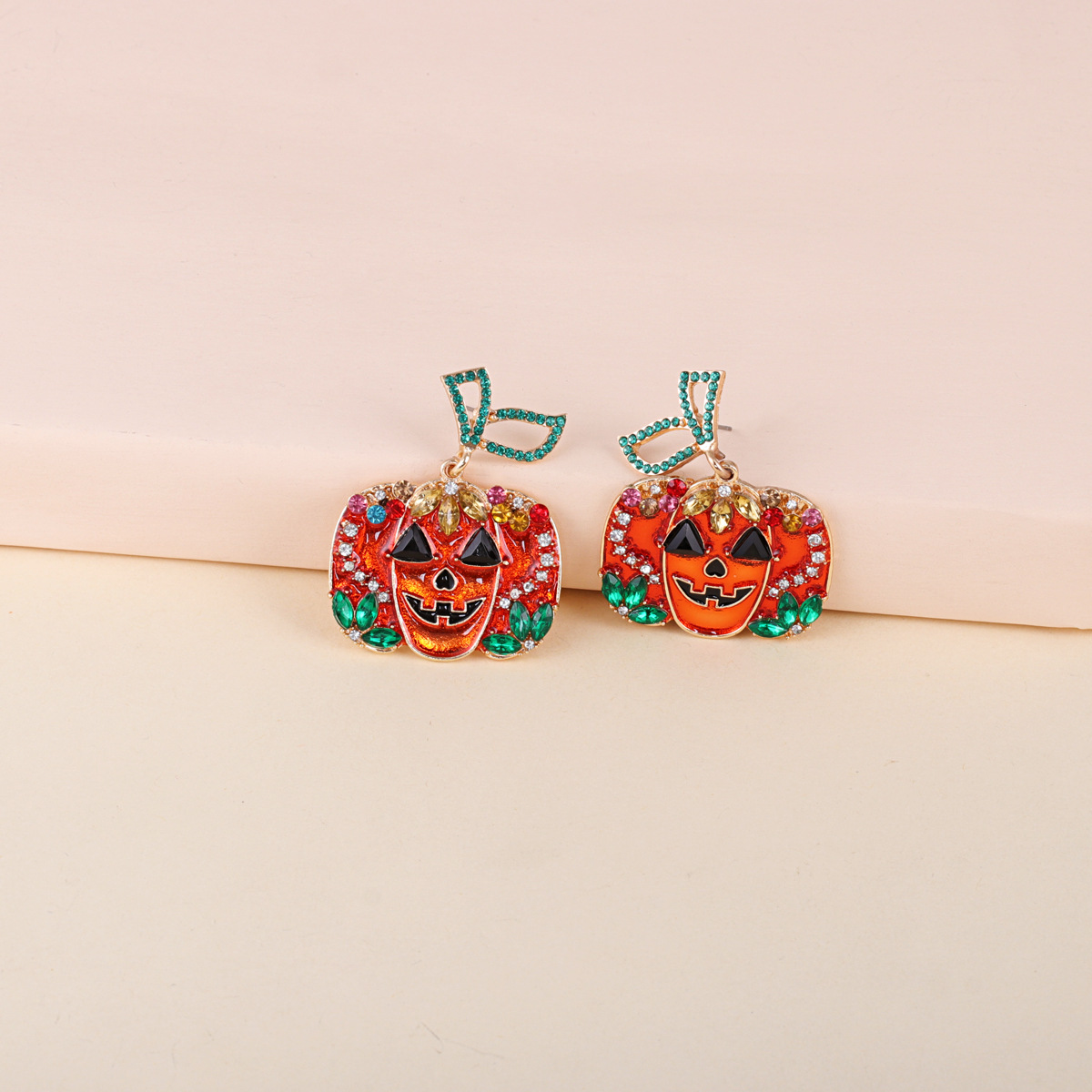 Hip Hop Horror Halloween Naranja Calabaza Fantasma Pendientes Combinados display picture 2