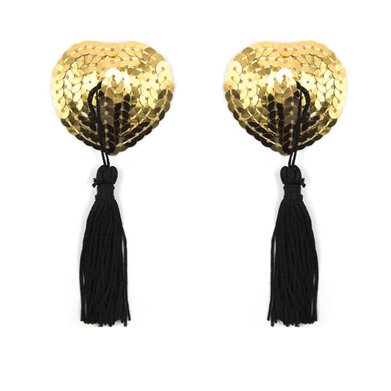 Sex accessories, invisible traceless silicone bra, tassels, heart-shaped sequins, personalized nipple pasties, nipple pasties, wholesale dropshipping