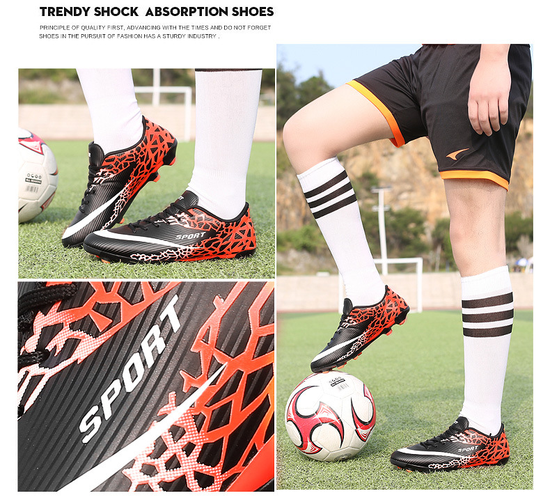 Low-Top-Fußball für Jungen und Mädchen mit gebrochenen Kunstrasen-Lederfüßen, AG-Langnägeln, Schülersporttraining_voghion.com