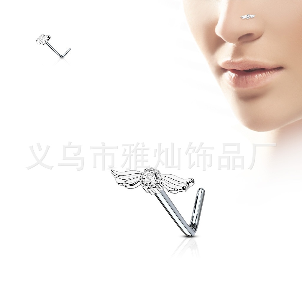 Nose piercing, angel wings