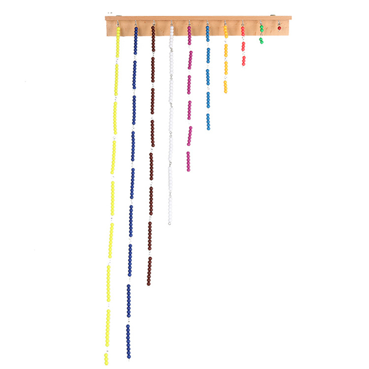 蒙台蒙特梭利蒙氏早教数学教具平方珠链儿童幼儿益智训练早教幼儿