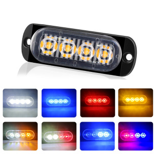 Car net flash light one drag four 4LED 6LED wireless remote control strobe warning light truck side light