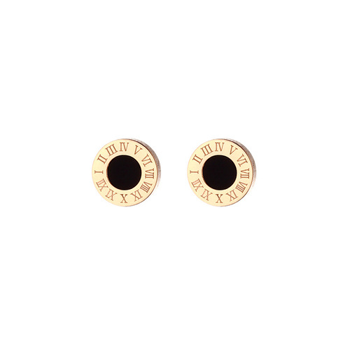 Titanium Steel Earrings Roman Numerals Korean Style Simple Jewelry Cute Girls Earrings Fashion Autumn and Winter Earrings Wholesale