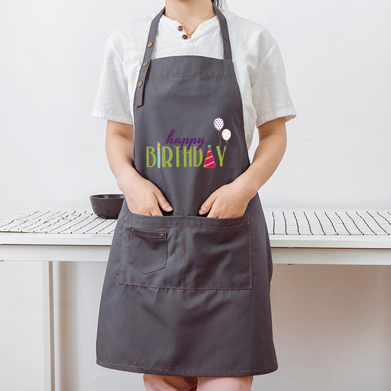 Moda coreana lienzo delantal imprimible logo leche té postre tienda de café cake shop hornear manicura trabajo