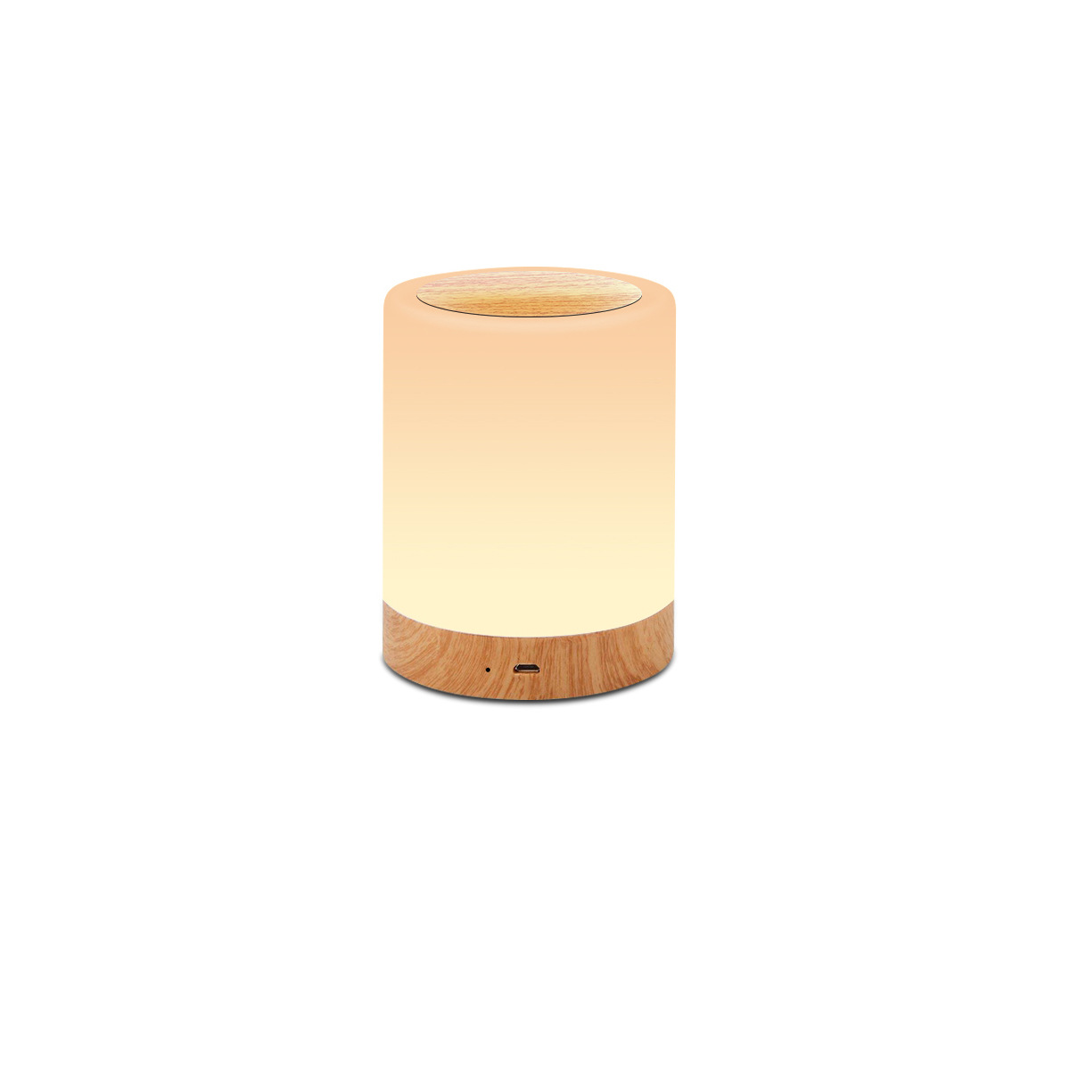 led七彩创意木纹充电小夜灯V3  创意小夜灯usb 触摸充电USB台灯|ms