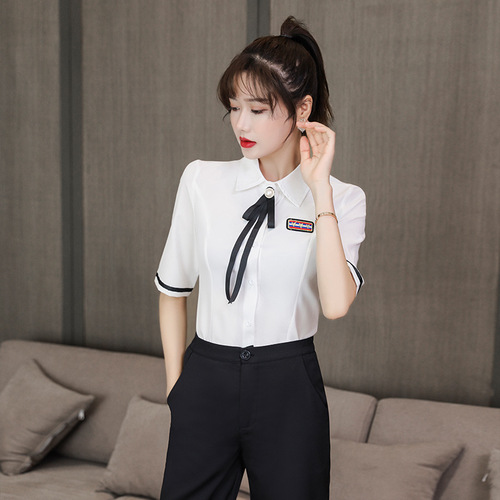 New Style Foot Bath Therapist Set Pants Sauna Massage Worker Uniform Hotel Front Desk Uniform Beauty Therapist Short Sleeve