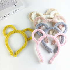 韓版可愛耳朵發箍日系少女萌小熊耳朵頭箍洗臉毛絨壓發卡頭箍