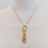 2020 new French CELIN Windwang Yibo Same September Gold Triumph Necklace Ear Rings Two -purpose Pendant