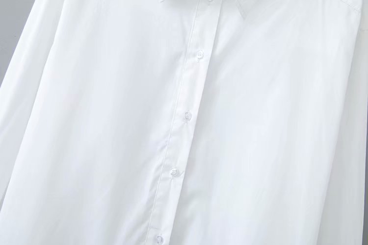 Long-Sleeved Cotton Shirt Dress NSAM14625