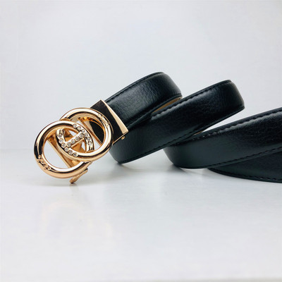 厂家直销二层牛皮自动扣皮带女士简约百搭牛仔裤细款连衣裙腰带