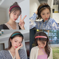 Vintage-style velvet solid-color trendy wide-brimmed Korean hairband for girls, pressure-style hair clip, headband, minimalist headwear