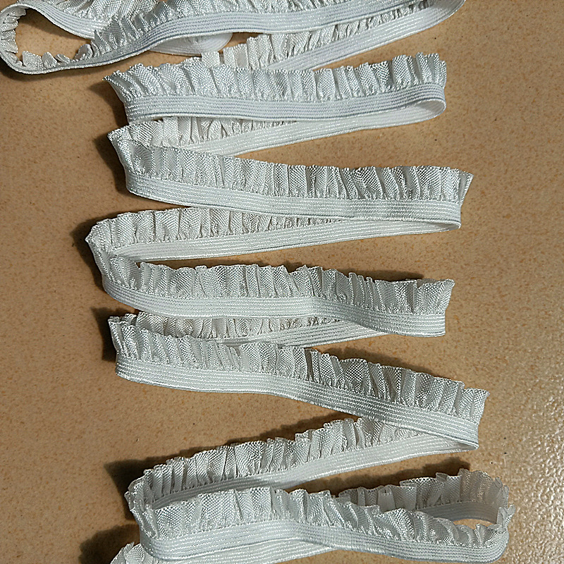 厂家供应尼龙弹力木耳边蕾丝花边辅料内衣内裤折皱花边 服装辅料