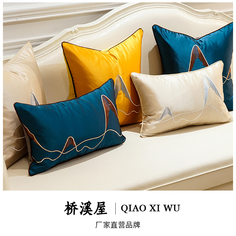 Mountain Pillow New Chinese Embroidered...