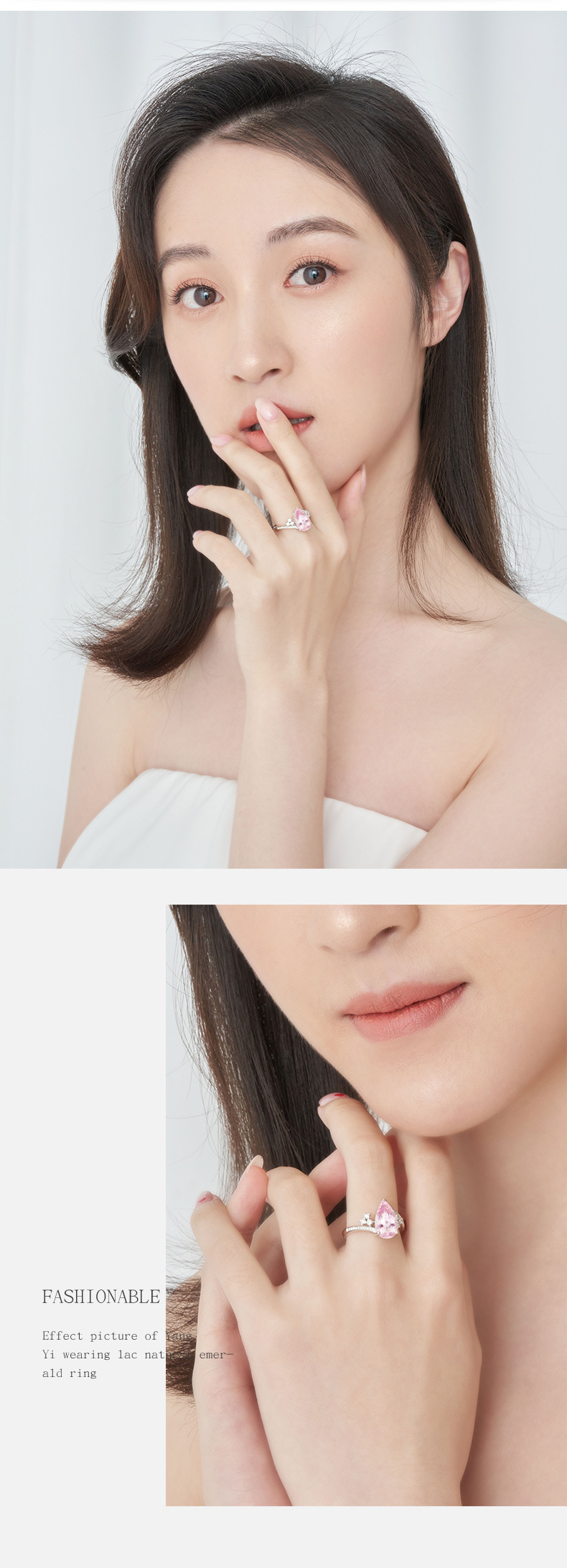 Fashion Water Droplets Copper Rings Inlay Zircon Copper Rings