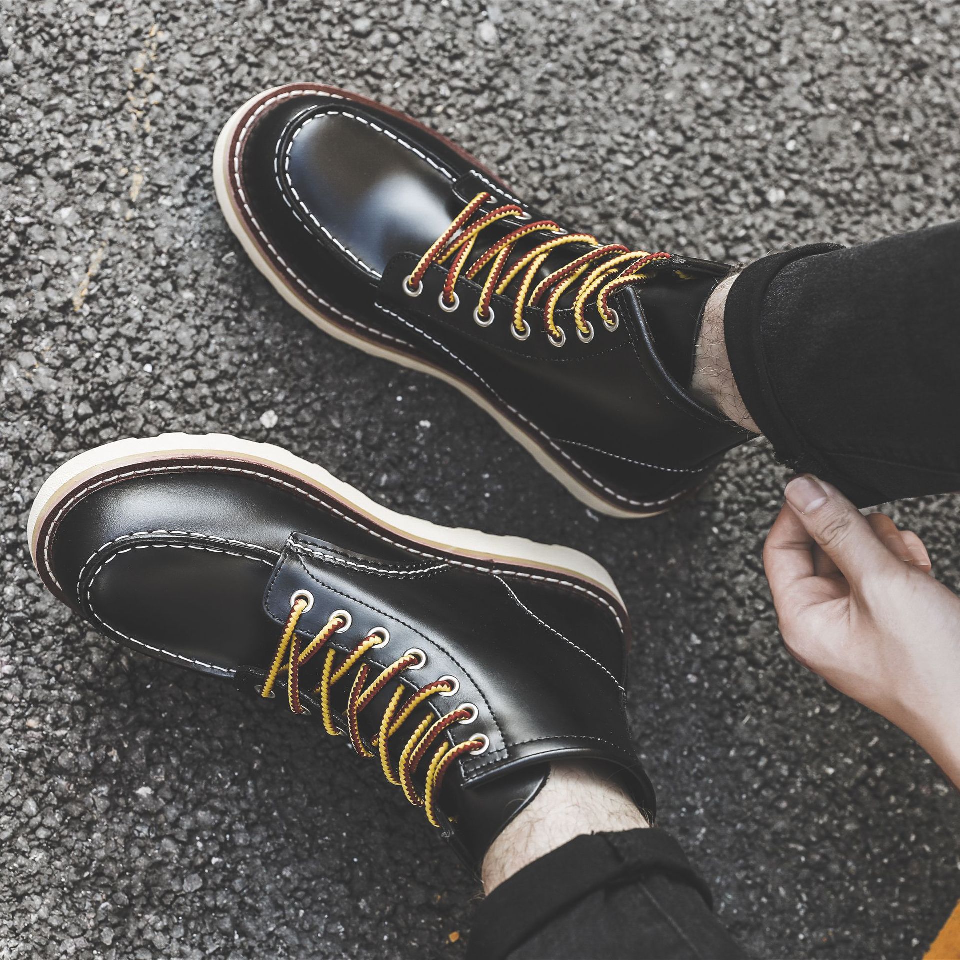 Title 16, Stivali Martin piatti slip-on retrò da lavoro d...