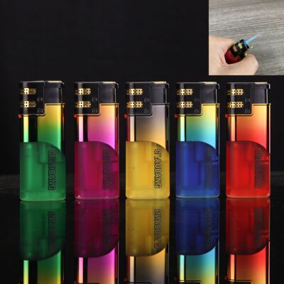 C88自动翻盖双层加厚风罩防风直冲打火机广告塑料打火机夜市地摊