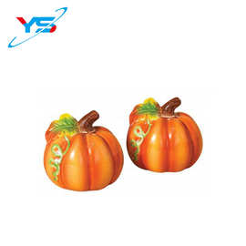 外贸出口万圣节鬼节丰收节陶瓷手绘南瓜胡椒瓶椒盐罐SP厨房用具