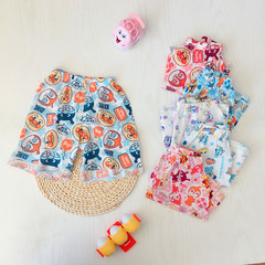 2023 New Cotton Mesh Eye Pants Waist Hole Hole Children's Shorts Travel Pants Baby Summer Five-Pin Pants Infant