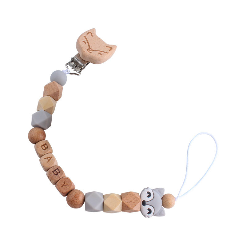 Nueva Haya zorro pezón clip Fox mordedor pulsera bebé silicona pequeño zorro perlas molar juguete pezón cadena