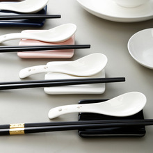 創意公筷公勺合金筷子陶瓷勺子陶瓷底座禮盒 共用筷子共用勺子