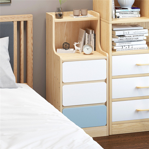 Mini, Simple, and Compact Nightstand: Sleek Nordic-Style Instagram-Worthy Bedside Cabinet with a Long, Streamlined Design