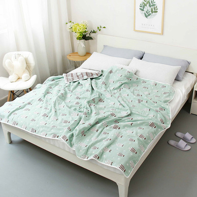 Gao Yang pure cotton Gauze Towel Single Double Blanket summer quilt Cartoon Jacquard weave adult