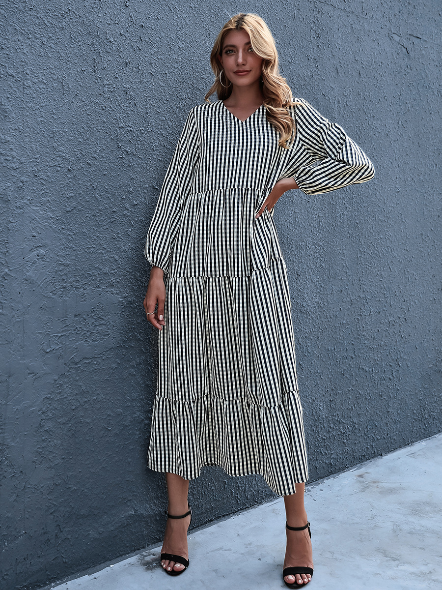 striped printed dress NSAL18443