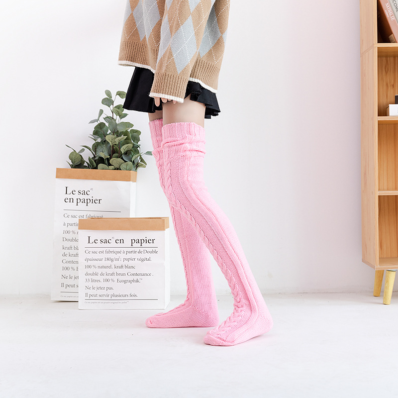 Women's Casual Solid Color Mohair Over The Knee Socks A Pair display picture 7