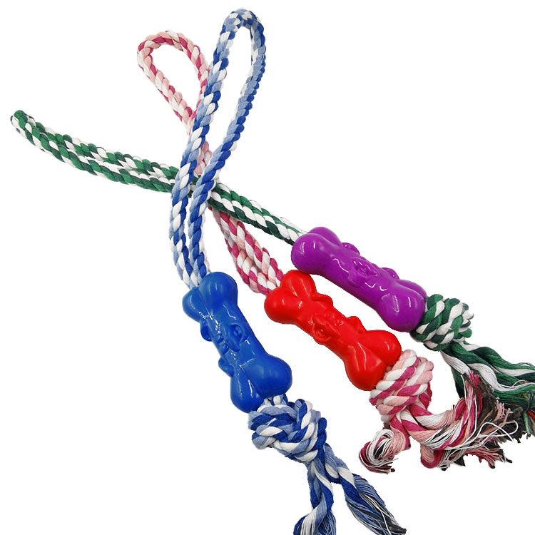 Nudo de Mascota de juguete de hueso perro dientes molares fortalecimiento entrenamiento interactivo TPR cuerda resistente a mordeduras juguete fábrica al por mayor