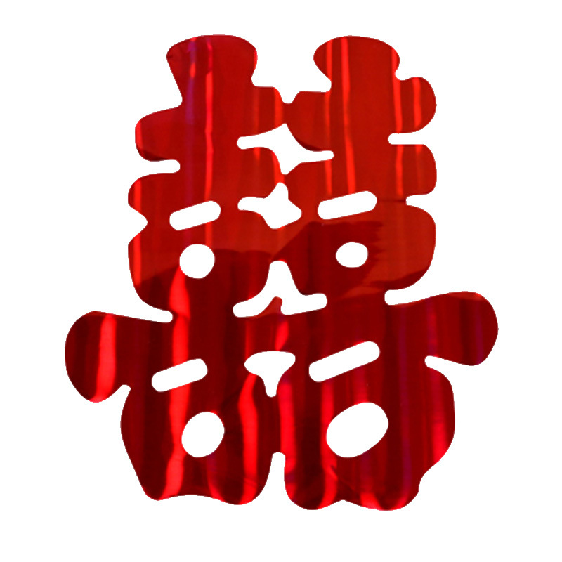 Carta brillante decoración de la habitación de la boda Xi pegatinas de caracteres doble Xi personaje pegatinas electrostáticas papel ventana flor suministros de la boda