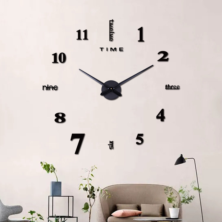 Amazon transfronteriza hogar 3D creativo DIY Reloj de pared reloj de acrílico personalizado espejo etiqueta de la pared reloj