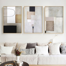 现代简约抽象几何沙发挂画装饰画客厅抽象大气三联画卧室玄关壁画