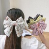 Hairgrip with bow, shiffon cloth, hairpin, hairpins, hair accessory, Korean style, floral print