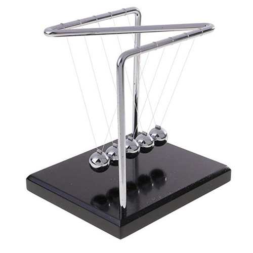 Z-shaped solid wood base metal bracket Newton pendulum ball pool high-end bumper ball desktop ornaments office gifts