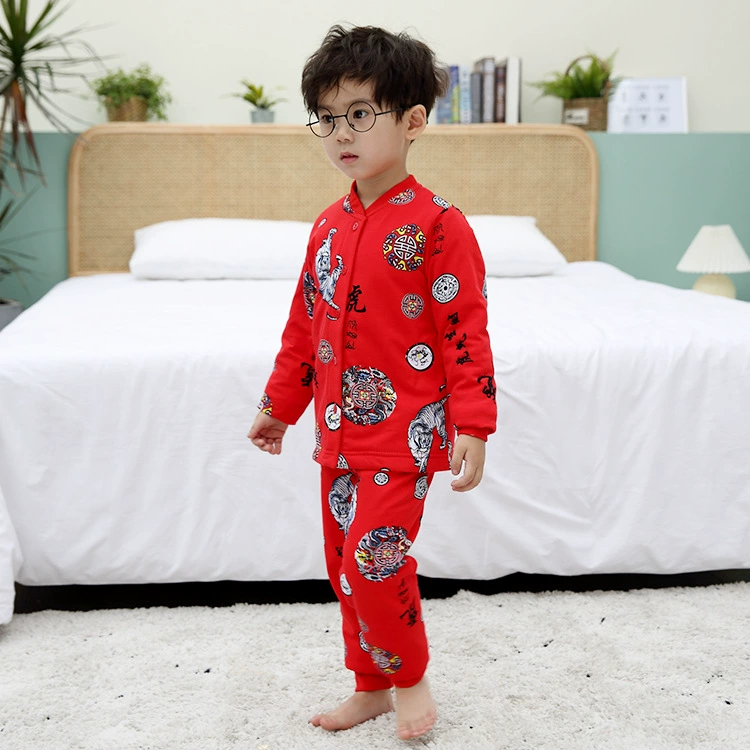 Детский милый праздничный дух тигра, маленький жилет, дух тигра, дух, удача с длинным рукавом из шелка тутового дерева, детский жилет