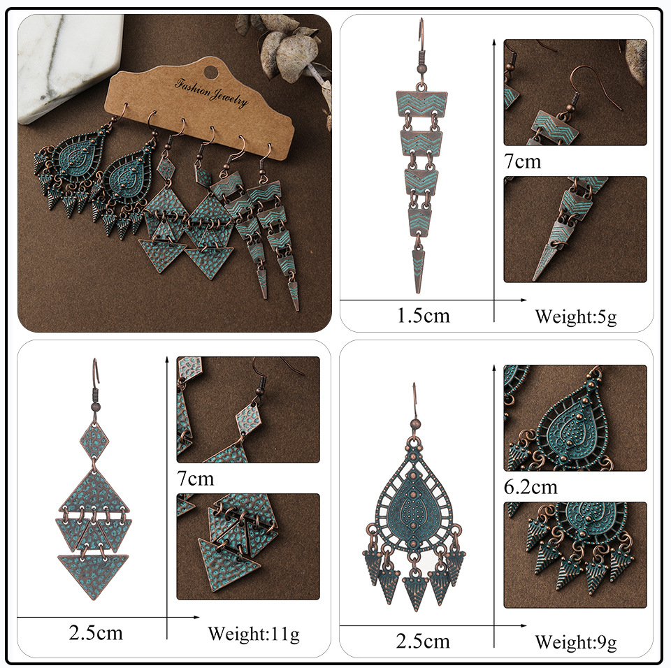Ethnic Style Geometric Plating Alloy No Inlaid Earrings display picture 4