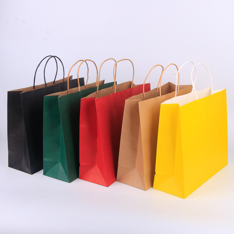 Spot horizontal Kraft paper bag large clothing shopping paper bag custom color Square bottom portable paper bag custom Spot horizontal Kraft paper bag large clothing shopping paper bag custom color Square bottom portable paper bag custom