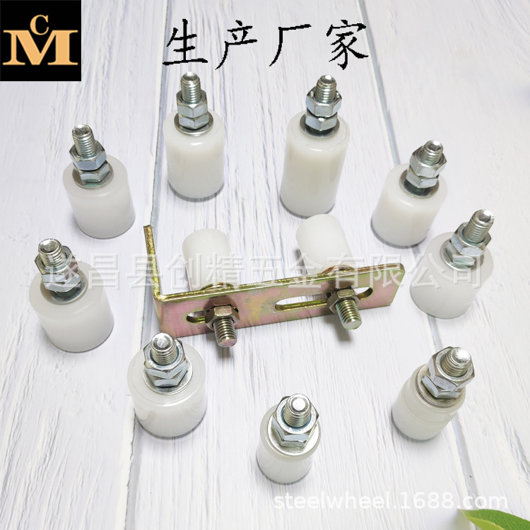 外贸出口质量尼龙轮厂家专业生产黑白带螺杆尼龙轮 PP轮 塑料轮