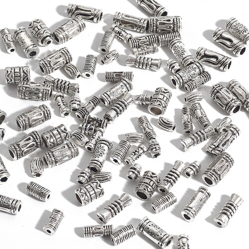DIY jewelry accessories DIY alloy cylindrical spacer torus straight through spacer bead pendant semi-finished string bracelet necklace