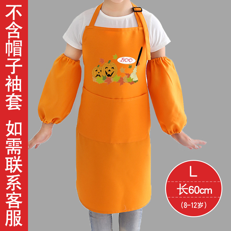 Estilo coreano de los niños delantal sin mangas Navidad Halloween tema actividad ropa comer pintura delantal protector imprimible