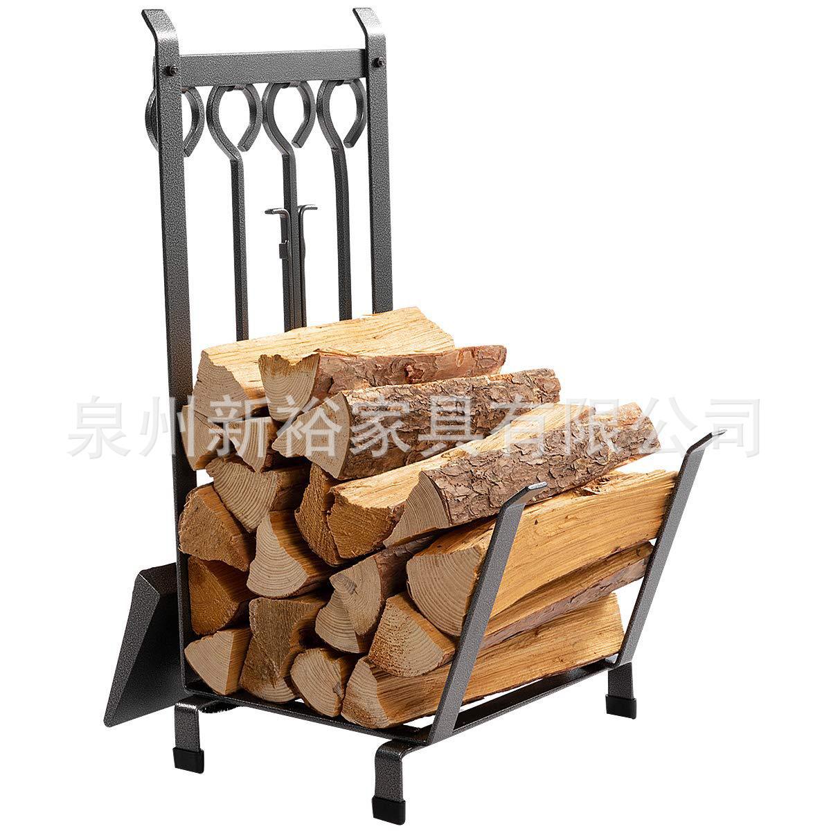 亚马逊热销欧式铁艺烤炉工具壁炉架配件可拆装柴火架柴架带工具